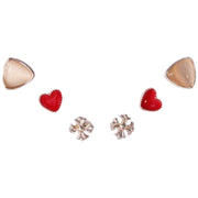 ピアス 6点セット スタッドピアス アクセサリー レディース 女性 花 ハート 丸玉 シンプル おしゃれ かわいい ファッション小物 ギフト プレゼント