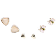 ピアス 6点セット スタッドピアス アクセサリー レディース 女性 花 ハート 丸玉 シンプル おしゃれ かわいい ファッション小物 ギフト プレゼント