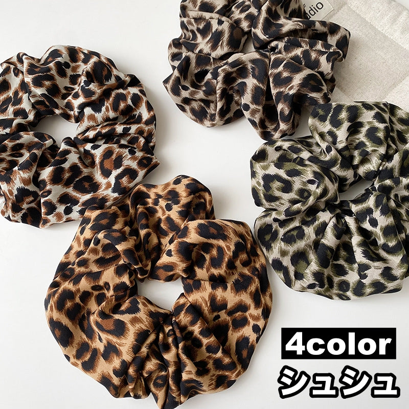 シュシュ ヘアゴム 髪ゴム レディース 女性 ヘアアクセサリー 髪飾り まとめ髪 ヘアアレンジ レオパード ヒョウ柄 おしゃれ かわいい カジュアル ファッション小物