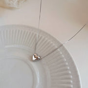 ネックレス ペンダント レディース 女性 アクセサリー 首飾り シルバーカラー ハート ワンポイント シンプル プレゼント ギフト 贈り物