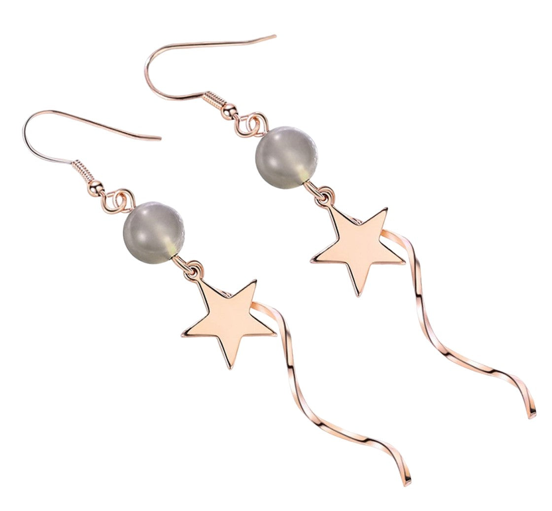 フックピアス レディース アクセサリー ロング 耳飾り 揺れる 星型 綺麗 おしゃれ 可愛い 外出 お出掛け デート ギフト 記念日 誕生日 贈り物 プレゼント パーティー ファッション小物 ロングピアス