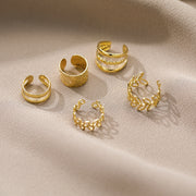 イヤーカフ 5個セット レディース アクセサリー イヤークリップ イヤカフ イヤーカフス イヤリング 重ね付け プレゼント ギフト