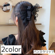 ヘアクリップ ヘアアクセサリー バンスクリップ クリップ レディース 女性 髪留め まとめ髪 ヘアアレンジ リボン レース かわいい おしゃれ