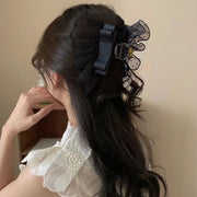 ヘアクリップ ヘアアクセサリー バンスクリップ クリップ レディース 女性 髪留め まとめ髪 ヘアアレンジ リボン レース かわいい おしゃれ