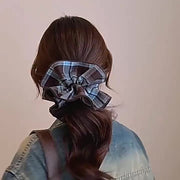 シュシュ ヘアゴム レディース ヘアアクセサリー 布製 4層 チェック柄 フリル 大きめ 髪飾り 髪留め ヘアアレンジ まとめ髪