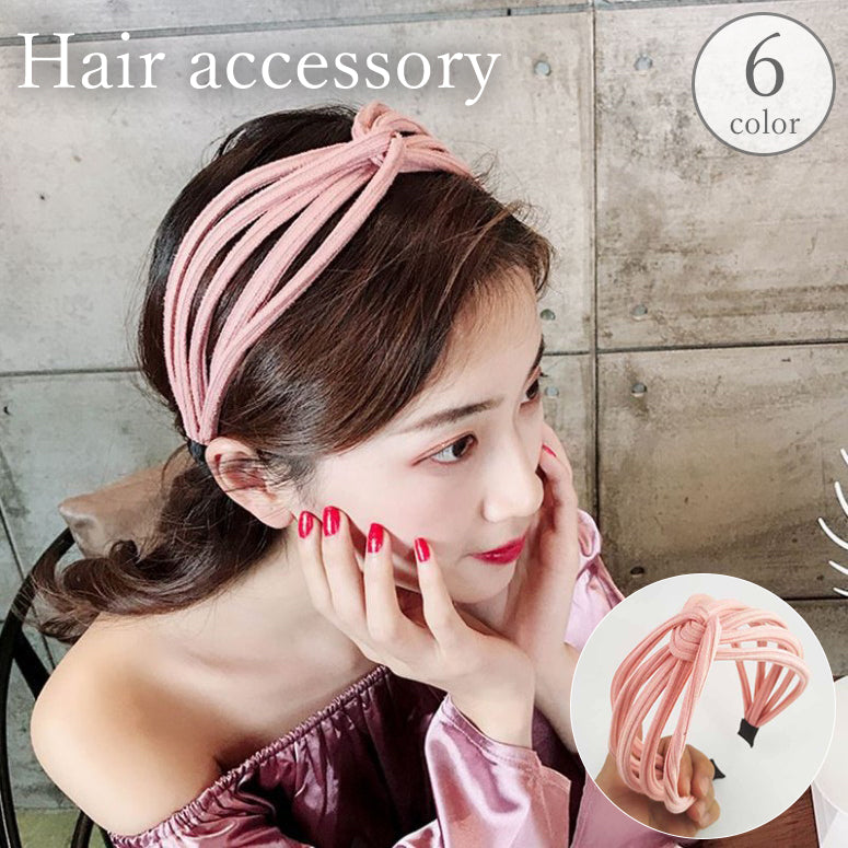 カチューシャ レディース 女性用 ヘアアクセサリー ヘアバンド 髪飾り 幅広 ワイド 結び目 ツイスト カジュアル 普段使い お出かけ かわいい おしゃれ