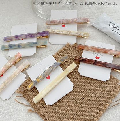 ヘアクリップ ヘアアクセサリー 2本セット レディース シェル風 マーブル模様 商品画像2