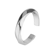 メビウスリング レディース アクセサリー 指輪 オープンリング ウェーブ ツイスト シルバーカラー シンプル