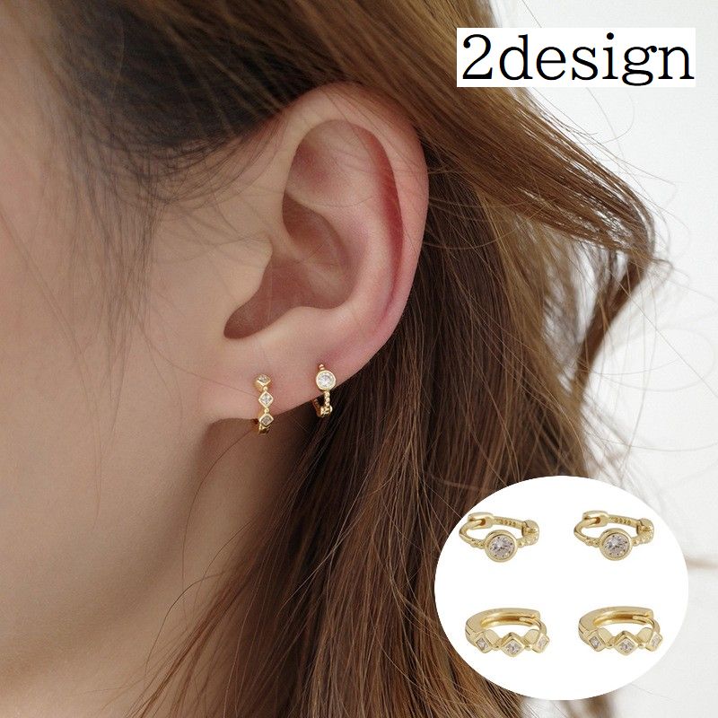 ピアス フープピアス レディース 女性用 アクセサリー ラインストーン 商品画像
