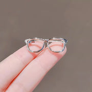 ブローチ レディース 女性 婦人 眼鏡 メガネ型 おしゃれ かわいい ゴールドカラー シルバーカラー