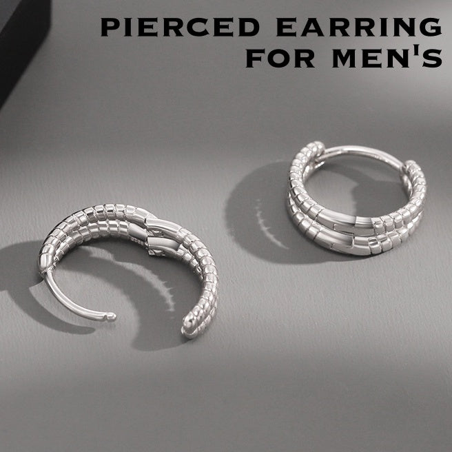 ピアス フープピアス リングピアス メンズ 男性 アクセサリー シンプル シルバーカラー 上品 お洒落 お出かけ 普段使い デイリー 耳飾り ファッション小物 紳士用 プレゼント ギフト