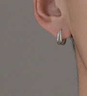 ピアス フープピアス リングピアス メンズ 男性 アクセサリー シンプル シルバーカラー 上品 お洒落 お出かけ 普段使い デイリー 耳飾り ファッション小物 紳士用 プレゼント ギフト
