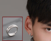 ピアス フープピアス リングピアス メンズ 男性 アクセサリー シンプル シルバーカラー 上品 お洒落 お出かけ 普段使い デイリー 耳飾り ファッション小物 紳士用 プレゼント ギフト