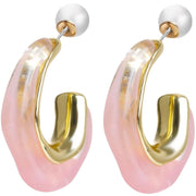 ピアス バックキャッチピアス スタッドピアス アクセサリー レディース 女性 かわいい キュート おしゃれ デイリー シンプル ゴールドカラー フェイクパール ハーフフープ 上品 エレガント 婦人用