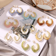 ピアス バックキャッチピアス スタッドピアス アクセサリー レディース 女性 かわいい キュート おしゃれ デイリー シンプル ゴールドカラー フェイクパール ハーフフープ 上品 エレガント 婦人用