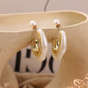ピアス バックキャッチピアス スタッドピアス アクセサリー レディース 女性 かわいい キュート おしゃれ デイリー シンプル ゴールドカラー フェイクパール ハーフフープ 上品 エレガント 婦人用