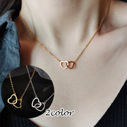 ネックレス ペンダント レディース アクセサリー ハート ダブル くり抜き おしゃれ かわいい 大人可愛い きれいめ 上品 フェミニン エレガント ガーリー キュート デート カジュアル デイリー ギフト プレゼント 贈り物 女性用 婦人用