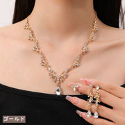 ネックレス ピアス 2点セット レディース アクセサリー ジュエリー ブライダル ウェディング パーティー 結婚式 披露宴 高級感 おしゃれ キラキラ ゴージャス