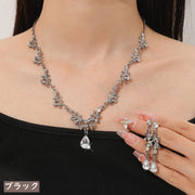 ネックレス ピアス 2点セット レディース アクセサリー ジュエリー ブライダル ウェディング パーティー 結婚式 披露宴 高級感 おしゃれ キラキラ ゴージャス