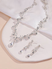 ネックレス ピアス 2点セット レディース アクセサリー ジュエリー ブライダル ウェディング パーティー 結婚式 披露宴 高級感 おしゃれ キラキラ ゴージャス