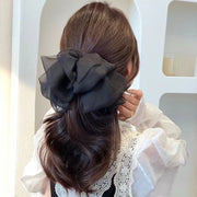 バレッタ レディース ヘアアクセサリー ヘアクリップ 髪飾り シフォン 大きめリボン ヘアアレンジ まとめ髪 ポニーテール 可愛い