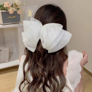 バレッタ レディース ヘアアクセサリー ヘアクリップ 髪飾り シフォン 大きめリボン ヘアアレンジ まとめ髪 ポニーテール 可愛い
