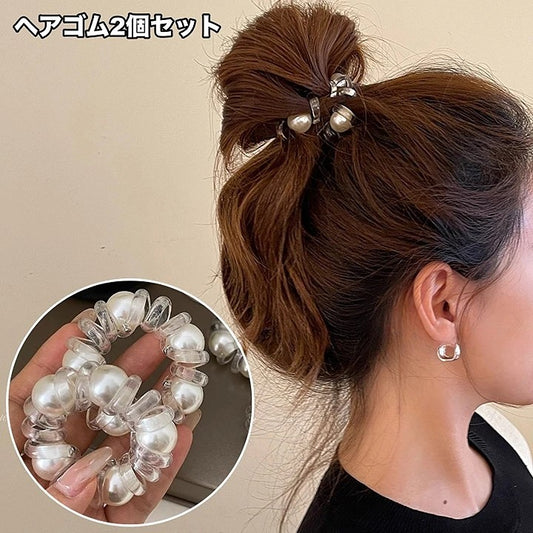 ヘアゴム スプリングゴム 2個セット 髪ゴム レディース ヘアアクセサリー 商品画像