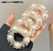 ヘアゴム スプリングゴム 2個セット 髪ゴム レディース ヘアアクセサリー 髪留め まとめ髪 ヘアアレンジ シンプル 無地 ファッション小物