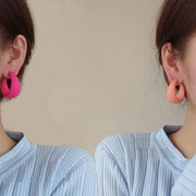 フープピアス レディース アクセサリー リング スタッド 女性 婦人 パステルカラー 大きめ アクセント かわいい カラバリ豊富