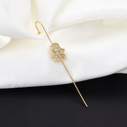 イヤーラップピアス 耳ラップ ラップクローラーフックピアス イヤーフックピアス レディース 女性 アクセサリー ロゴ 英字 文字 ヘビ 雪 蝶 バタフライ ファティマの手 ラインストーン ゴールドカラー シルバーカラー 華やか おしゃれ かわいい きれい キュート エレガント プレゼント ギフト