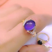 指輪 オープンリング サーモリング レディース 女性 アクセサリー 温度変化 色変わり ビジュー 大粒 大きめ カラーチェンジリング ファッションリング リング プレゼント ギフト おしゃれ
