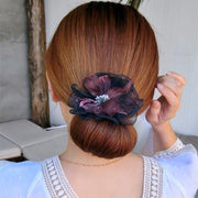お団子メーカー シニヨンメーカー ヘアアクセサリー レディース メッシュ 花 ワイヤー入り お団子ヘア 髪留め 髪飾り まとめ髪 可愛い おしゃれ ヘアアレンジ くるくる 巻き付ける ファッション小物 女性用