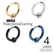 フープピアス リングピアス 単品 レディース メンズ アクセサリー 片耳用 サークル 輪っか ユニセックス シルバーカラー ゴールドカラー ブラック ブルー 8ｍｍ 10mm 12mm 14mm 16mm 18mm 20mm