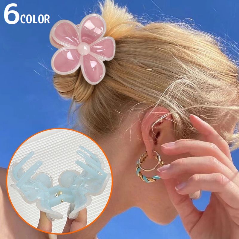 バンスクリップ ヘアクリップ レディース ヘアアクセサリー 髪留め 髪飾り 花 フラワー 大きめ 可愛い まとめ髪 ヘアアレンジ