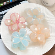 バンスクリップ ヘアクリップ レディース ヘアアクセサリー 髪留め 髪飾り 花 フラワー 大きめ 可愛い まとめ髪 ヘアアレンジ
