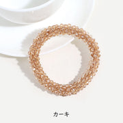 ヘアゴム 単品 ヘアアクセアリー レディース ビーズ ヘアタイ まとめ髪 ハーフアップ ポニーテール ヘアアレンジ キラキラ シンプル 上品 おしゃれ グリーン クリア カーキ