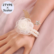 リストブーケ リストコサージュ 花嫁 ブライズメイド アクセサリー ブレスレット リストレット リボン ウェディング ブライダル