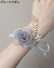 リストブーケ リストコサージュ 花嫁 ブライズメイド アクセサリー ブレスレット リストレット リボン ウェディング ブライダル