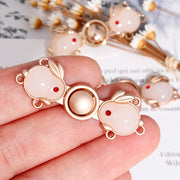バックル ボタン 金属製 手芸 ハンドメイド DIY パーツ 材料 うさぎ ウサギ ゴールドカラー 衣類 バッグ かばん かわいい