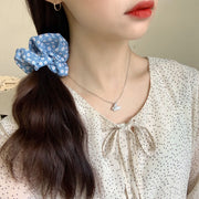 シュシュ 2個セット ヘアゴム レディース 女性 ヘアアクセサリー 髪飾り まとめ髪 ヘアアレンジ チェック柄 花柄 ドット柄 かわいい おしゃれ カジュアル