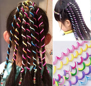 ヘアアクセサリー 6本セット キッズ ジュニア 子供 女の子 女性 大人 巻き髪 髪飾り 髪留め ラインストーン カール スパイラル ぐるぐる ロング 螺旋編み 巻きつけ かわいい おしゃれ 伸縮性 ダンス ヒップホップ ヘアアレンジ エクステ