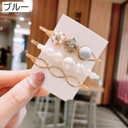 ヘアピン 3点セット レディース ヘアアクセサリー 髪飾り 髪留め ヘアアレンジ フェイクパール ゴールドカラー 可愛い おしゃれ 女性 女子 女の子 お出掛け 誕生日 プレゼント