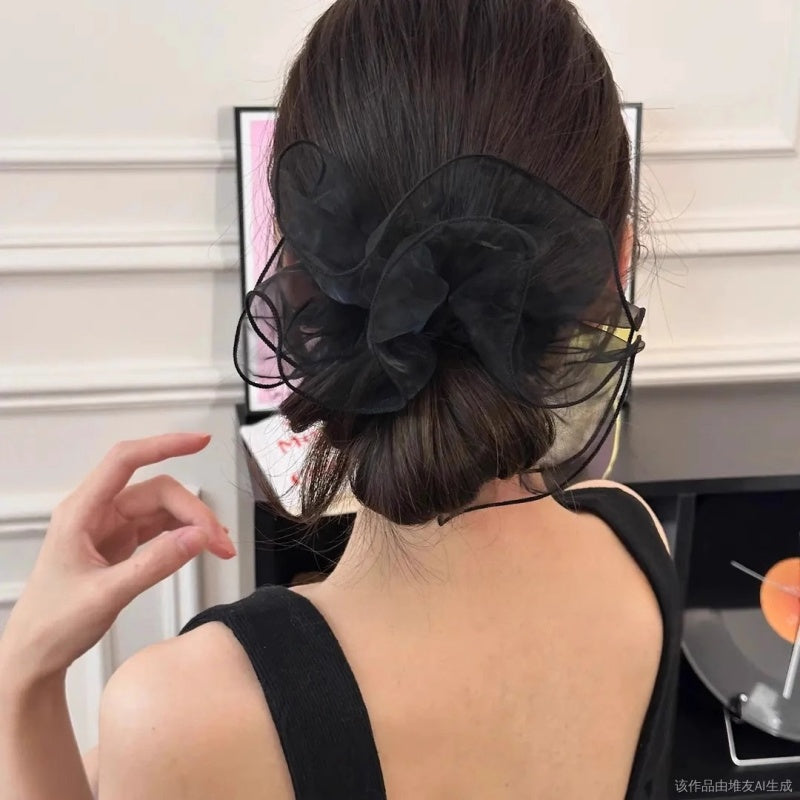 シュシュ レディース 女性 ヘアアクセサリー ドット まとめ髪 商品画像2
