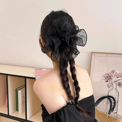 シュシュ レディース 女性 ヘアアクセサリー ドット まとめ髪 商品画像4