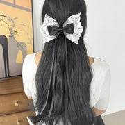バレッタ ヘアクリップ リボン レディース 女性 ヘアアクセサリー 髪留め 髪飾り ロング 垂れる 大きめ ビッグ レース 花柄 ヘアアレンジ まとめ髪 華やか 婦人用 ファッション小物