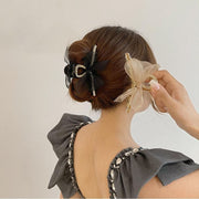 ヘアクリップ バンスクリップ レディース ヘアアクセサリー 女性 婦人 髪留め まとめ髪 ハーフアップ ヘアアレンジ リボン 透け感