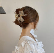 ヘアクリップ バンスクリップ レディース ヘアアクセサリー 女性 婦人 髪留め まとめ髪 ハーフアップ ヘアアレンジ リボン 透け感