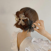 ヘアクリップ バンスクリップ レディース ヘアアクセサリー 女性 婦人 髪留め まとめ髪 ハーフアップ ヘアアレンジ リボン 透け感