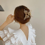 ヘアクリップ バンスクリップ レディース ヘアアクセサリー 女性 婦人 髪留め まとめ髪 ハーフアップ ヘアアレンジ リボン 透け感
