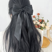 バレッタ レディース ヘアアクセサリー 髪留め 髪飾り ヘアクリップ リボン ロング 大きめ ヘアアレンジ おしゃれ かわいい パーティー 発表会 イベント